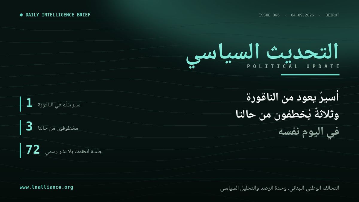صورة العدد 066 من نشرة التحديث السياسي &mdash; التحالف الوطني اللبناني
