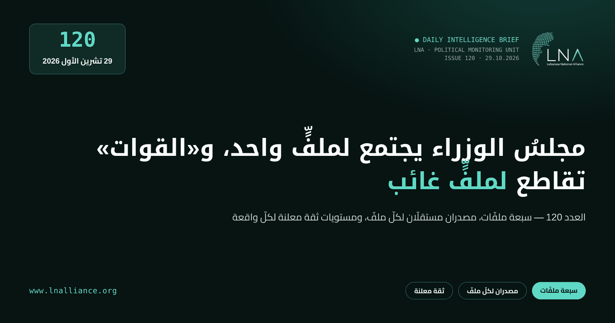 تحديث سياسي &mdash; العدد 120، 29 تشرين الأول 2026